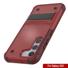 Load image into Gallery viewer, Punkcase Galaxy S23 Case [Reliance Series] Protective Hybrid Military Grade Cover W/Built-in Kickstand [Red-Rose]
