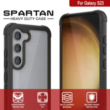 Load image into Gallery viewer, PunkCase Galaxy S23 Case, [Spartan Series] Clear Rugged Heavy Duty Cover [Black]
