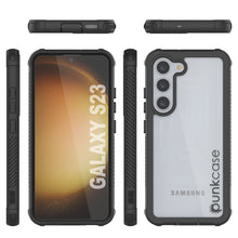 Load image into Gallery viewer, PunkCase Galaxy S23 Case, [Spartan Series] Clear Rugged Heavy Duty Cover [Black]
