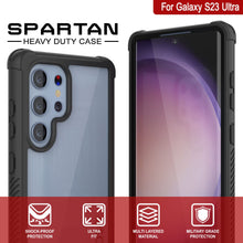 Load image into Gallery viewer, PunkCase Galaxy S23 Ultra Case, [Spartan Series] Clear Rugged Heavy Duty Cover [Black]
