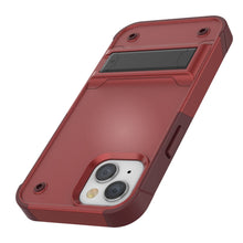 Load image into Gallery viewer, Punkcase iPhone 14 Plus Case [Reliance Series] Protective Hybrid Military Grade Cover W/Built-in Kickstand [Red-Rose]
