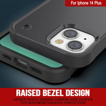 Load image into Gallery viewer, Punkcase iPhone 14 Plus Case [Reliance Series] Protective Hybrid Military Grade Cover W/Built-in Kickstand [Grey-Black]
