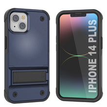 Load image into Gallery viewer, Punkcase iPhone 14 Plus Case [Reliance Series] Protective Hybrid Military Grade Cover W/Built-in Kickstand [Navy-Black]
