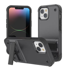 Load image into Gallery viewer, Punkcase iPhone 14 Plus Case [Reliance Series] Protective Hybrid Military Grade Cover W/Built-in Kickstand [Grey-Black]
