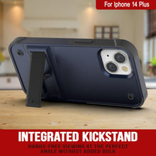 Load image into Gallery viewer, Punkcase iPhone 14 Plus Case [Reliance Series] Protective Hybrid Military Grade Cover W/Built-in Kickstand [Navy-Black]
