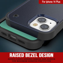 Load image into Gallery viewer, Punkcase iPhone 14 Plus Case [Reliance Series] Protective Hybrid Military Grade Cover W/Built-in Kickstand [Navy-Black]
