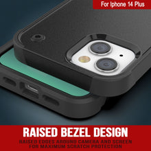 Load image into Gallery viewer, Punkcase iPhone 14 Plus Case [Reliance Series] Protective Hybrid Military Grade Cover W/Built-in Kickstand [Black]
