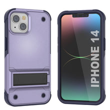 Load image into Gallery viewer, Punkcase iPhone 14 Case [Reliance Series] Protective Hybrid Military Grade Cover W/Built-in Kickstand [Purple-Navy]
