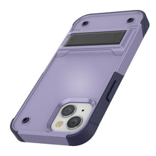 Load image into Gallery viewer, Punkcase iPhone 14 Case [Reliance Series] Protective Hybrid Military Grade Cover W/Built-in Kickstand [Purple-Navy]
