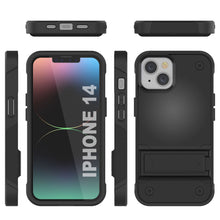 Load image into Gallery viewer, Punkcase iPhone 14 Case [Reliance Series] Protective Hybrid Military Grade Cover W/Built-in Kickstand [Black]
