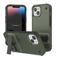 Load image into Gallery viewer, Punkcase iPhone 14 Case [Reliance Series] Protective Hybrid Military Grade Cover W/Built-in Kickstand [Army-Green-Black]
