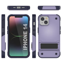 Load image into Gallery viewer, Punkcase iPhone 14 Case [Reliance Series] Protective Hybrid Military Grade Cover W/Built-in Kickstand [Purple-Navy]
