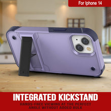 Load image into Gallery viewer, Punkcase iPhone 14 Case [Reliance Series] Protective Hybrid Military Grade Cover W/Built-in Kickstand [Purple-Navy]
