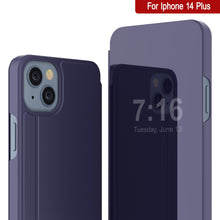 Load image into Gallery viewer, Punkcase iPhone 14 Plus Reflector Case Protective Flip Cover [Purple]
