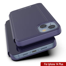 Load image into Gallery viewer, Punkcase iPhone 14 Plus Reflector Case Protective Flip Cover [Purple]
