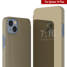 Load image into Gallery viewer, Punkcase iPhone 14 Plus Reflector Case Protective Flip Cover [Gold]
