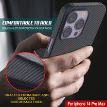 Load image into Gallery viewer, Punkcase iPhone 14 Pro Max Carbon Fiber Case [AramidShield Series] Ultra Slim &amp; Light Kevlar

