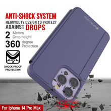 Load image into Gallery viewer, Punkcase iPhone 14 Pro Max Reflector Case Protective Flip Cover [Purple]
