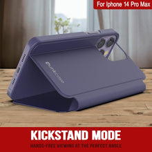Load image into Gallery viewer, Punkcase iPhone 14 Pro Max Reflector Case Protective Flip Cover [Purple]
