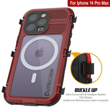 Load image into Gallery viewer, iPhone 14 Pro Max Metal Extreme 2.0 Series Aluminum Waterproof Case IP68 W/Buillt in Screen Protector [Red-Black]
