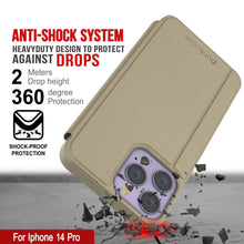 Load image into Gallery viewer, Punkcase iPhone 14 Pro Reflector Case Protective Flip Cover [Gold]
