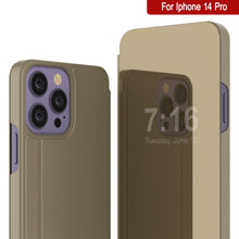 Load image into Gallery viewer, Punkcase iPhone 14 Pro Reflector Case Protective Flip Cover [Gold]

