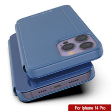 Load image into Gallery viewer, Punkcase iPhone 14 Pro Reflector Case Protective Flip Cover [Blue]
