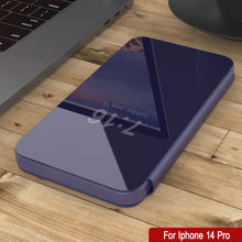 Load image into Gallery viewer, Punkcase iPhone 14 Pro Reflector Case Protective Flip Cover [Purple]
