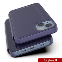 Load image into Gallery viewer, Punkcase iPhone 14 Reflector Case Protective Flip Cover [Purple]
