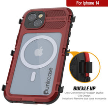 Load image into Gallery viewer, iPhone 14 Metal Extreme 2.0 Series Aluminum Waterproof Case IP68 W/Buillt in Screen Protector [Red-Black]
