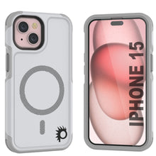 Load image into Gallery viewer, PunkCase iPhone 15 Case, [Spartan 2.0 Series] Clear Rugged Heavy Duty Cover W/Built in Screen Protector [white]
