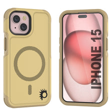 Load image into Gallery viewer, PunkCase iPhone 15 Case, [Spartan 2.0 Series] Clear Rugged Heavy Duty Cover W/Built in Screen Protector [yellow]

