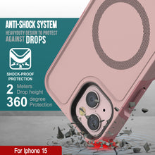 Load image into Gallery viewer, PunkCase iPhone 15 Case, [Spartan 2.0 Series] Clear Rugged Heavy Duty Cover W/Built in Screen Protector [pink]
