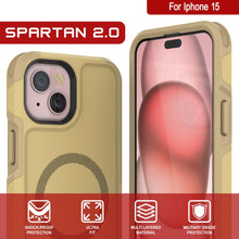 Load image into Gallery viewer, PunkCase iPhone 15 Case, [Spartan 2.0 Series] Clear Rugged Heavy Duty Cover W/Built in Screen Protector [yellow]
