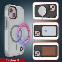 Load image into Gallery viewer, PunkCase iPhone 15 Case, [Spartan 2.0 Series] Clear Rugged Heavy Duty Cover W/Built in Screen Protector [white]
