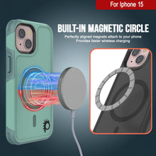Load image into Gallery viewer, PunkCase iPhone 15 Case, [Spartan 2.0 Series] Clear Rugged Heavy Duty Cover W/Built in Screen Protector [teal]
