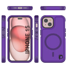 Load image into Gallery viewer, PunkCase iPhone 15 Case, [Spartan 2.0 Series] Clear Rugged Heavy Duty Cover W/Built in Screen Protector [purple]

