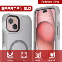 Load image into Gallery viewer, PunkCase iPhone 15 Plus Case, [Spartan 2.0 Series] Clear Rugged Heavy Duty Cover W/Built in Screen Protector [white]
