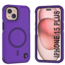 Load image into Gallery viewer, PunkCase iPhone 15 Plus Case, [Spartan 2.0 Series] Clear Rugged Heavy Duty Cover W/Built in Screen Protector [purple]
