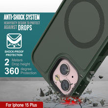 Load image into Gallery viewer, PunkCase iPhone 15 Plus Case, [Spartan 2.0 Series] Clear Rugged Heavy Duty Cover W/Built in Screen Protector [dark green]
