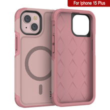 Load image into Gallery viewer, PunkCase iPhone 15 Plus Case, [Spartan 2.0 Series] Clear Rugged Heavy Duty Cover W/Built in Screen Protector [pink]
