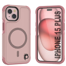Load image into Gallery viewer, PunkCase iPhone 15 Plus Case, [Spartan 2.0 Series] Clear Rugged Heavy Duty Cover W/Built in Screen Protector [pink]
