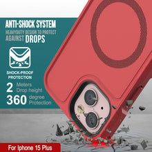 Load image into Gallery viewer, PunkCase iPhone 15 Plus Case, [Spartan 2.0 Series] Clear Rugged Heavy Duty Cover W/Built in Screen Protector [red]

