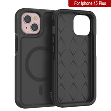 Load image into Gallery viewer, PunkCase iPhone 15 Plus Case, [Spartan 2.0 Series] Clear Rugged Heavy Duty Cover W/Built in Screen Protector [Black]
