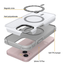 Load image into Gallery viewer, PunkCase iPhone 15 Plus Case, [Spartan 2.0 Series] Clear Rugged Heavy Duty Cover W/Built in Screen Protector [white]
