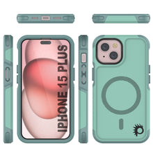 Load image into Gallery viewer, PunkCase iPhone 15 Plus Case, [Spartan 2.0 Series] Clear Rugged Heavy Duty Cover W/Built in Screen Protector [teal]
