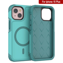 Load image into Gallery viewer, PunkCase iPhone 15 Plus Case, [Spartan 2.0 Series] Clear Rugged Heavy Duty Cover W/Built in Screen Protector [Blue]
