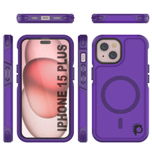 Load image into Gallery viewer, PunkCase iPhone 15 Plus Case, [Spartan 2.0 Series] Clear Rugged Heavy Duty Cover W/Built in Screen Protector [purple]
