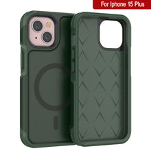 Load image into Gallery viewer, PunkCase iPhone 15 Plus Case, [Spartan 2.0 Series] Clear Rugged Heavy Duty Cover W/Built in Screen Protector [dark green]
