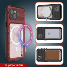 Load image into Gallery viewer, iPhone 15 Plus Metal Extreme 2.0 Series Aluminum Waterproof Case IP68 W/Buillt in Screen Protector [Red-Black]
